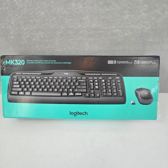 Logitech mk320 Wireless Full Keyboard & Mouse Combo with USB Receiver - Picture 1 of 16